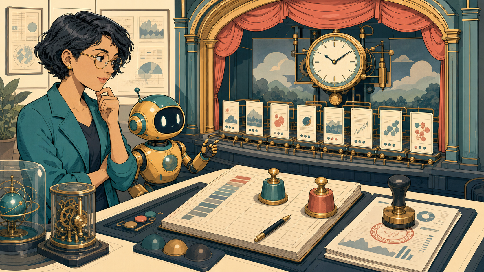 Rhea and Orbit watch a historical replay clock drive an auditable paper ledger under conservative costs.